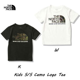 キッズ　ザ ノースフェイス NTJ32359 ホワイト(W) ブラック(K)　120-150cm ショートスリーブカモロゴティー（キッズ） The North Face KIDS S/S Camo Logo Tee