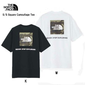 ザ ノースフェイス NT32437 ショートスリーブスクエアカモフラージュティー（メンズ） THE NORTH FACE Mens S/S Square Camouflage Tee ホワイト(W) ブラック(K)