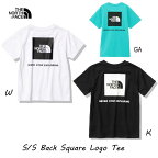 キッズ 人気商品です ザ ノースフェイス NTJ32333 W K ショートスリーブバックスクエアロゴティー（キッズ） The North Face KIDS S/S Back Square Logo Tee ネコポス便対応 ホワイト(W) ブラック(K) ガイザーアクア・(GA)