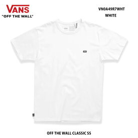 VANS　バンズ VN0A49R7WHT ホワイト オフ ザ ウォール クラシック ショートスリーブ Tシャツ ネコポス便対応ヴァンズ VANS OFF THE WALL CLASSIC SS WHITE 白 半袖 ロゴワッペン他のネコポス便と同梱不可