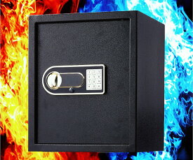 【期間限定レビュー特典】 金庫 家庭用 大型 48L防犯金庫 A4書類横収納可能 鍵&緊急電池ボックス付 テンキー式 床・壁に固定可能 safe 事務所 店 日本語取扱説明書付