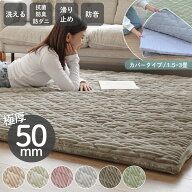 ラグ 厚手 洗える 極厚 50mm 超極厚 カバータイプラグ 防音 抗菌 防臭 防ダニ ラグマット カーペット フ…