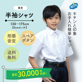 【最大11%OFF 最大P14倍 マラソン限定】 男子 半袖 カッターシャツ スクールシャツ シャツ スクール 白 制服 通学 形態安定 通学用 通販 学生服 学校用 中学 高校 ベーシック 130 140 150 155 160 165 170 175 中学生 学童 キッズ 定番