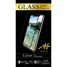 iPhone XR 強化ガラスフィルム A+ GLASS Screen Protector 画面フルカバー 透明タイプ ブラック アイフォン 強化 ガラスフィルム 表面硬度9H エアレス加工
