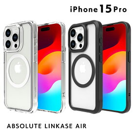 iPhone15 Pro ケース LINKASE AIR ゴリラガラス iPhoneケース for MafSafe対応 側面ブラック ABSOLUTE