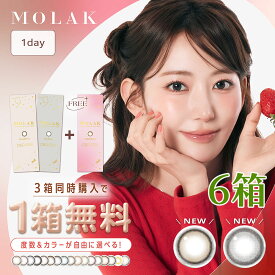 送料無料[6箱]MOLAK 1day モラク ワンデー 1箱10枚入 1日使い捨て 6箱セット モラクワンデー UVカット 高含水 度あり 度なし ピンク グレー 宮脇咲良 カラーコンタクト カラコン コンタクト PIA DIA14.2mm 14.5mm