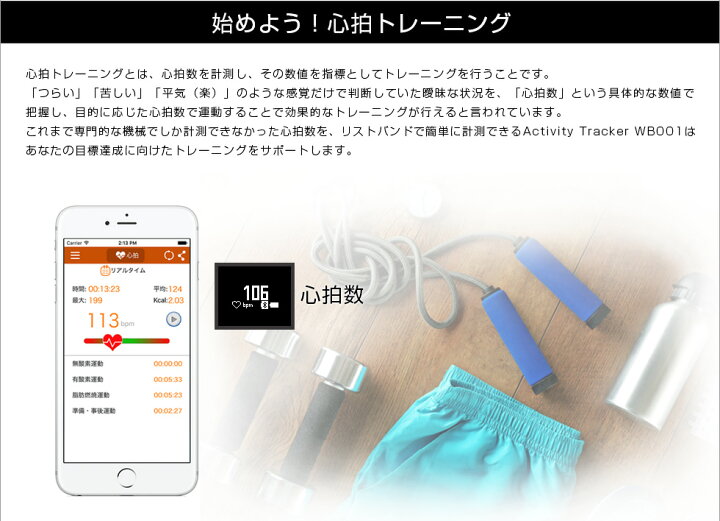 楽天市場 活動量計 Actino アクティノ Wb001 Heartrate Activity Tracker リストバンド 心拍 ランニング トレーニング Applause Gps楽天市場店