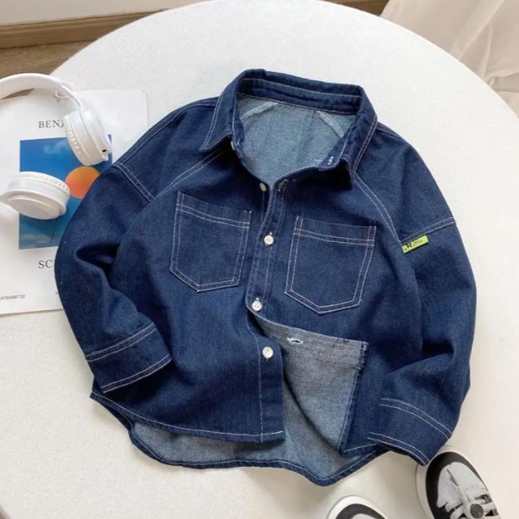 子供 キッズ 男の子 シャツ デニム 長袖 子供シャツ ジュニア デニムシャツ ブラウス 韓国 韓国ファッション 可愛い カジュアルシャツ シャツ シンプル おしゃれ 七五三 入学式 誕生日 入園式