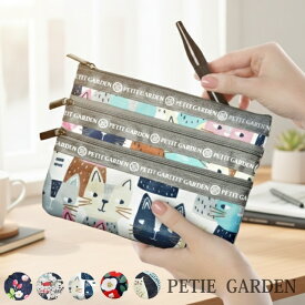 1000円ポッキリ 送料無料 PETIT GARDEN ネコ 3連ファスナーポーチ エナメル RSN0993 スマホや小物を仕分け収納できる3ポケット 軽量 防汚 水に強い バッグインバッグにも最適 6柄選べる 可愛い猫柄 化粧ポーチ ファスナー開閉 プレゼント