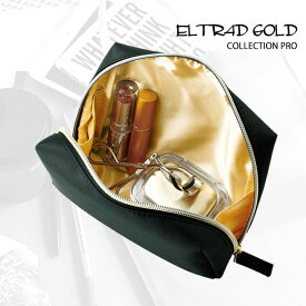 送料無料 化粧 コスメ ポーチ ELTRAD GOLD ゴールド スクエア ポーチ