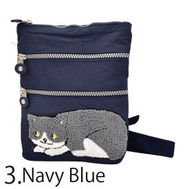 ふわふわ ネコ ショルダーバッグ スマホ収納 猫 ねこ ネコ 小物入れ 3ポケット 2Way 斜め掛け 肩掛け 軽量 お出掛け かわいい ハチワレ 猫の日 候補