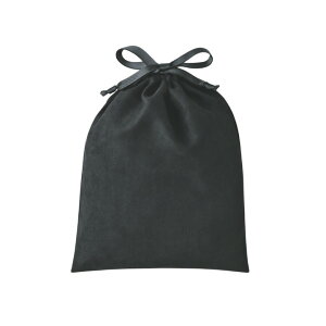 高級スウェード巾着袋 小物収納 巾着ポーチ サテン裏地付き ギフトラッピング袋 S M L LLサイズ 黒 グレー ネイビー ベージュ ブラック