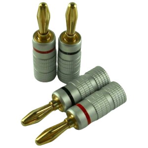 バナナプラグ ばななぷらぐ 24K 金メッキ 無地 4本セット 8本セット 12本セット 送料無料