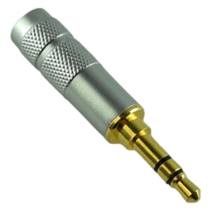 ミニプラグ フォーンプラグ フォンコネクタ 3.5mm 3極 自作用 ハンダ式 金メッキ A シルバー ブラック 送料無料