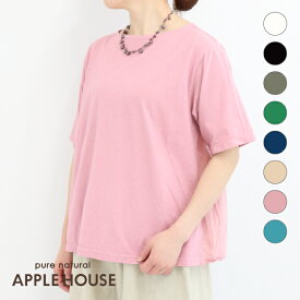 カットソー 半袖 天竺綿 夏 日本製 天然素材 レディース N3315 後染めTシャツ（コットン100％）アップルハウス