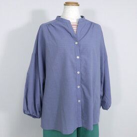 【難アリ・訳あり】アップルハウスAla モントシャツ（水色系/コットン100％） 春 天然素材 日本製 レディース 羽織り