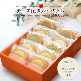 チーズinタルトバウム ギフトセット10個入（プレーン4個・チョコレート・いちご・抹茶各2個） バームクーヘン チーズケーキ チーズタルト バウムクーヘン ギフト 贈り物 プレゼント 菓子折り スイーツ お取り寄せ 個包装 入学祝い 進級祝い 退職祝い 卒業祝い 春ギフト