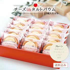 チーズinタルトバウム ギフトセット15個入（プレーン） 送料無料 バームクーヘン チーズケーキ チーズタルト チーズバウム バウムクーヘン ギフト 贈り物 プレゼント 菓子折り スイーツ お取り寄せ 冷凍 クール便 個包装 入学祝い 進級祝い 退職祝い 卒業祝い 春ギフト