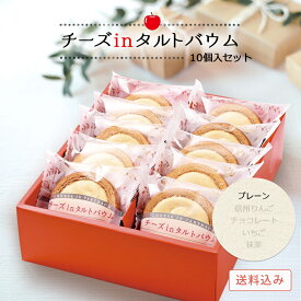 チーズinタルトバウム ギフトセット10個入（プレーン） 送料無料 焼バームクーヘン チーズケーキ チーズタルト チーズバウム バウムクーヘン ギフト 贈り物 プレゼント 菓子折り スイーツ お取り寄せ 冷凍 クール便 個包装 入学祝い 進級祝い 退職祝い 卒業祝い 春ギフト