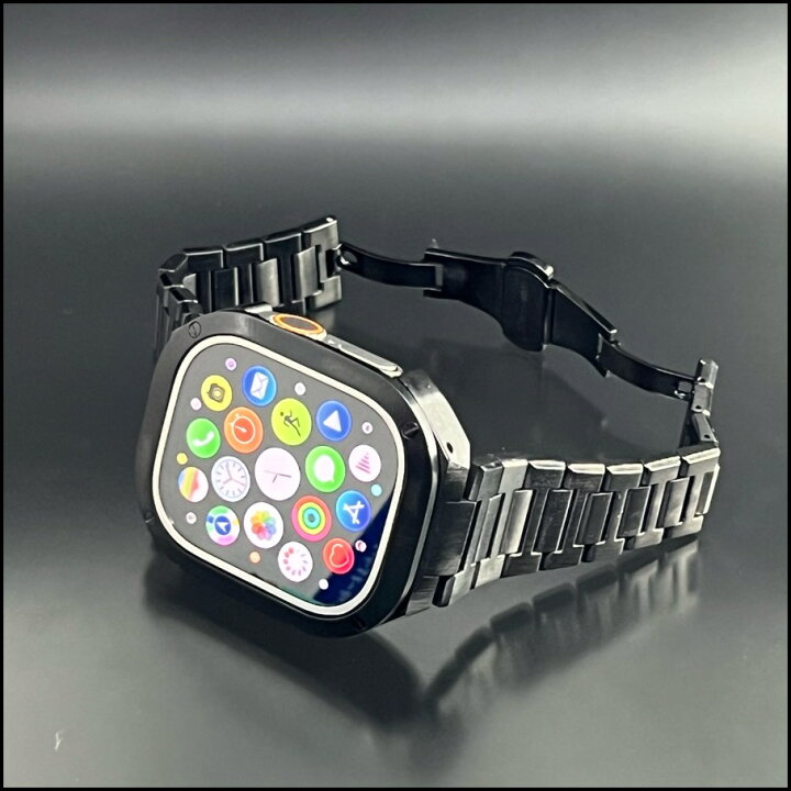 アップルウォッチ ウルトラ ultra 49mm ステンレスケース ベルト2本 