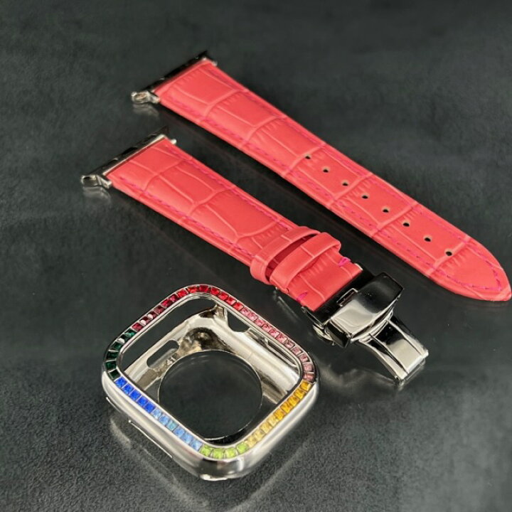 楽天市場】アップルウォッチ 金属製 bbシルバー クローム CZ 