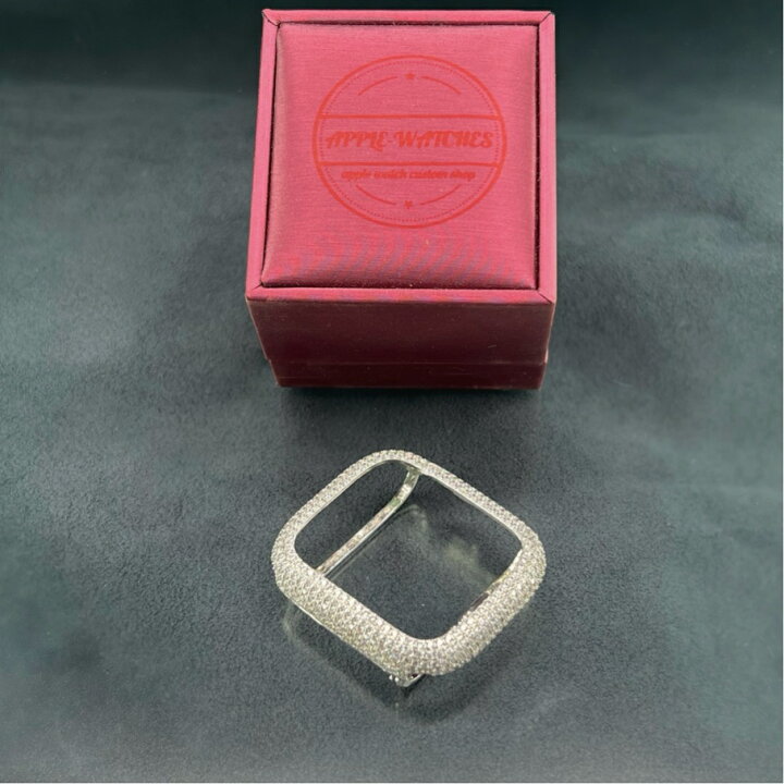 楽天市場】44mm シルバー CZカスタムダイヤ カバー ベゼル シリーズ6 