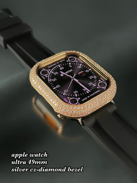 楽天市場】ローズ CZ ダイヤモンド ベゼル カバー ケース 49mm  