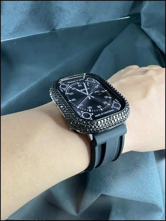 楽天市場】41mm 45mm ブラック AA4 CZ カスタム ダイヤモンド カバー  