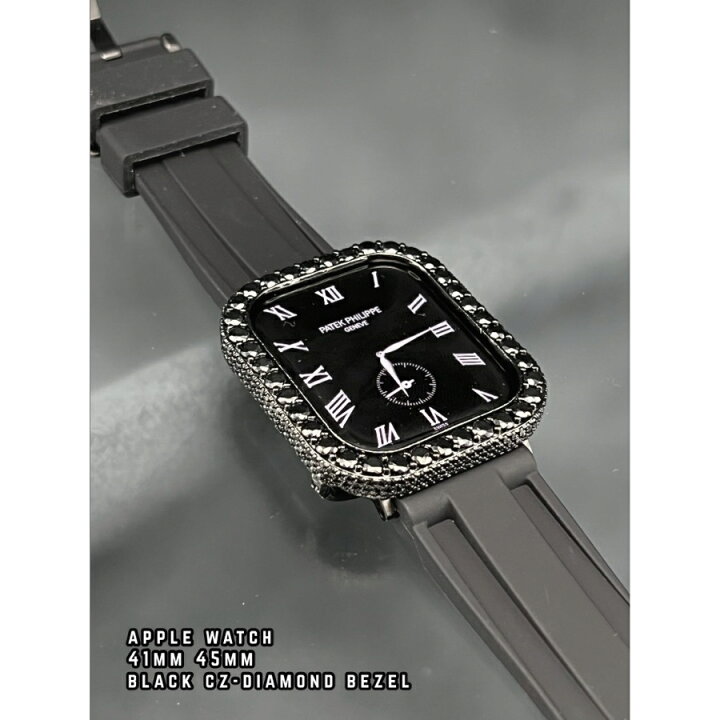 楽天市場】41mm 45mm ブラック AA1 CZ カスタム ダイヤモンド カバー  