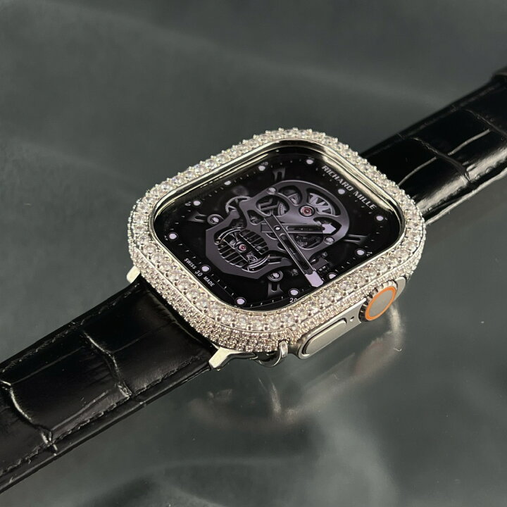 楽天市場】シルバー CZ ダイヤモンド ベゼル カバー ケース 49mm 