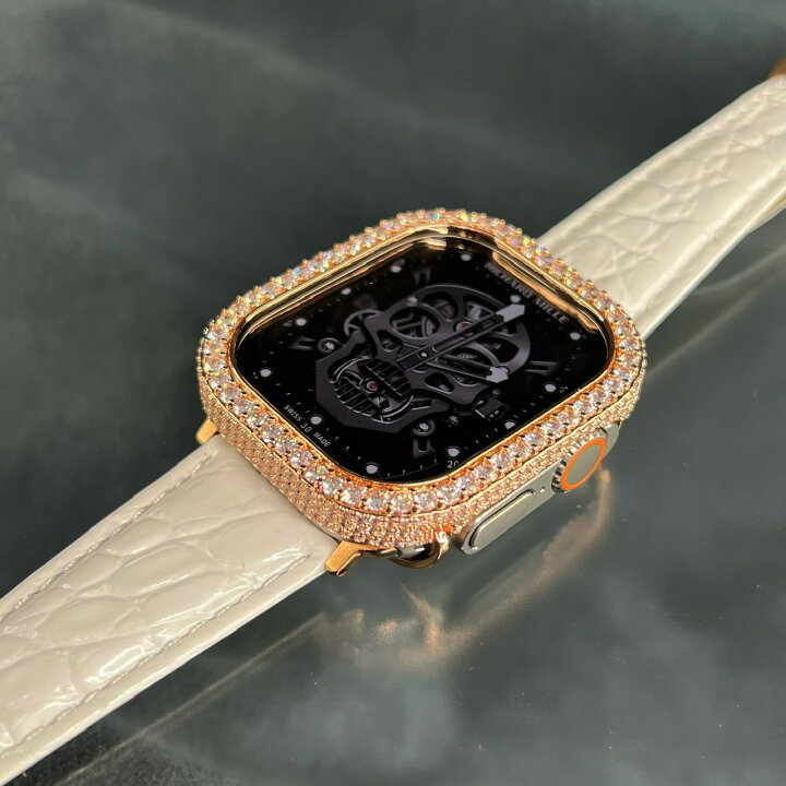 楽天市場】ローズ CZ ダイヤモンド ベゼル カバー ケース 49mm  