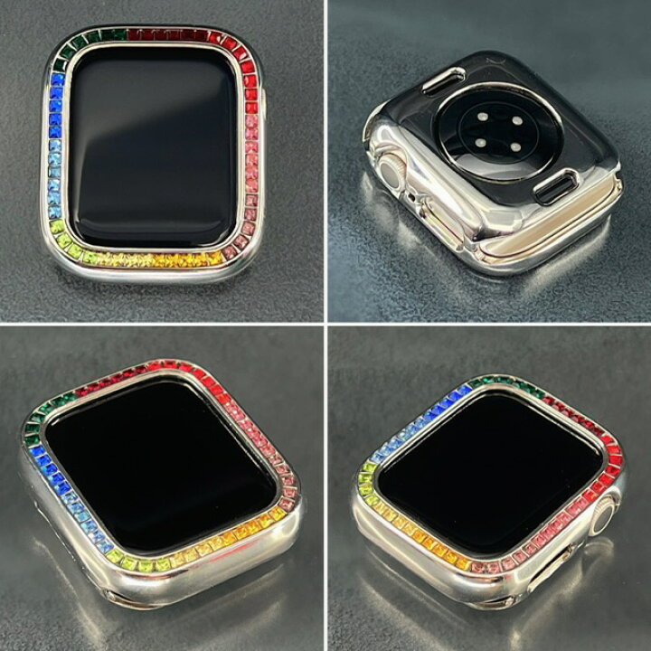 楽天市場】アップルウォッチ 金属製 シルバー クローム CZ 