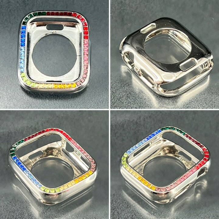 楽天市場】アップルウォッチ 金属製 シルバー クローム CZダイヤモンド 