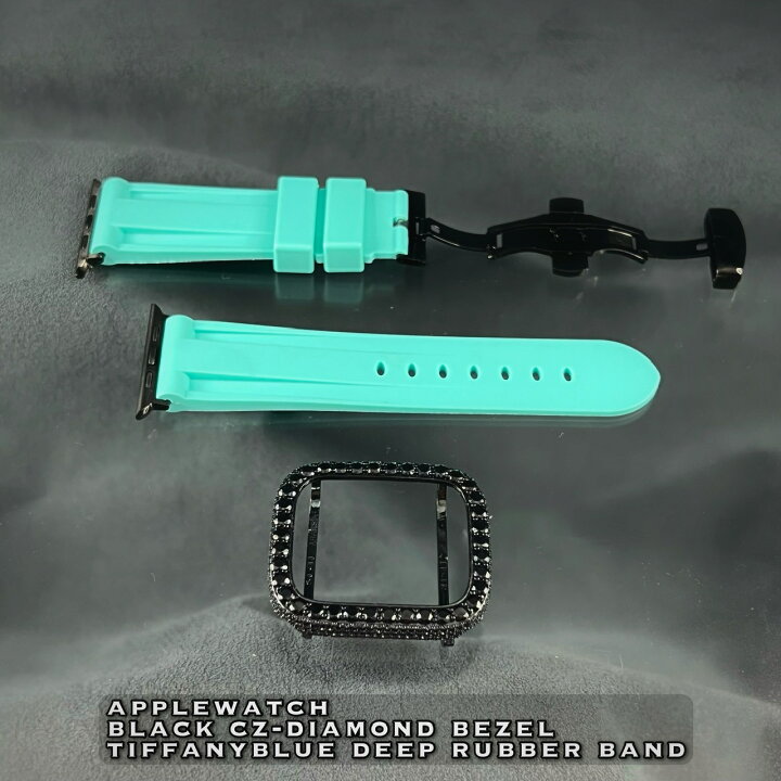 楽天市場】ブラック CZダイヤモンド ベゼル 極太 ティファニーブルー  