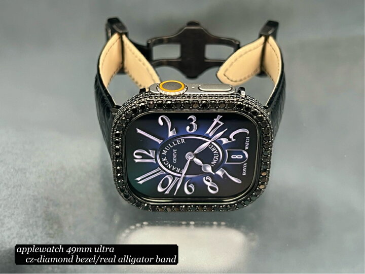 楽天市場】ブラック ベゼル CZダイヤモンド 本革 牛革 ベルト  