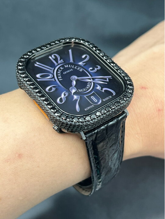 楽天市場】ブラック ベゼル CZダイヤモンド 本革 牛革 ベルト  