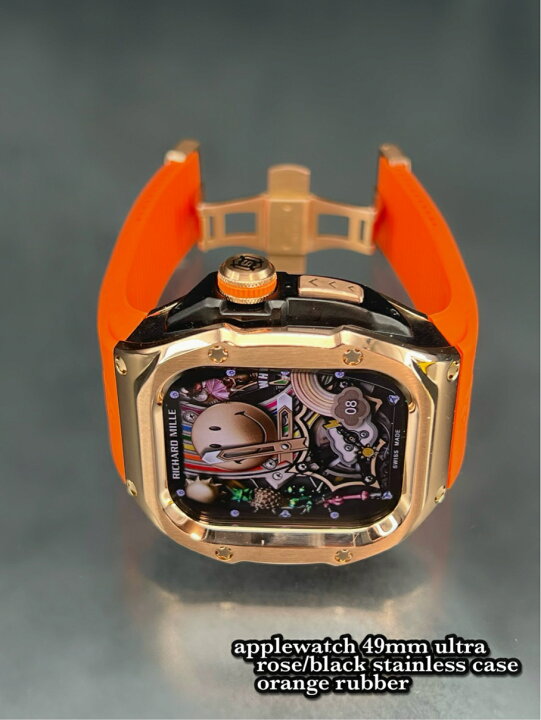 49mm ステンレスケース ウルトラ アップルウォッチ ローズオレンジ  
