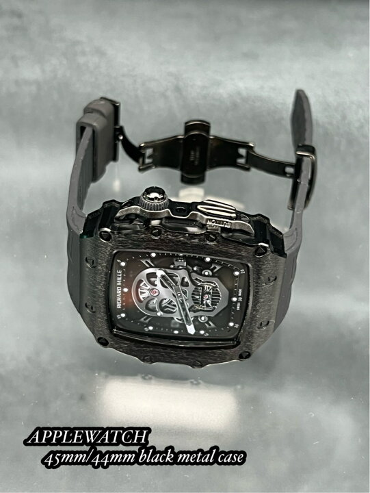 アップルウォッチ9対応 ブラックアルミニウムケース 45mm44mm Apple  
