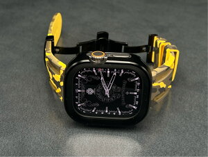 アップルウォッチ アルミニウム ケース カモフラージュ ラバー バンド Dバックル セット 46mm 49mm 45mm 44mm 40mm 41mm