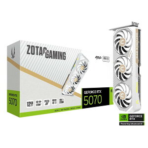 ZOTAC OtBbN{[h ZOTAC GAMING GeForce RTX 5070 AMP White Edition RTX5070 PCI Express 5.0 x16 :GDDR7/12GB ZT-5070-12G-APW/ZT-B50700FQ-10P 4580624813973