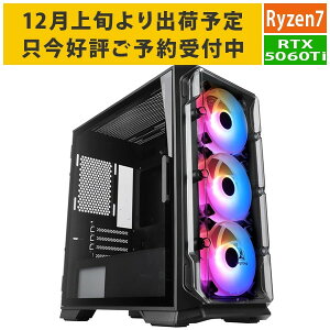 yRTX5060Tizy12{菇oׁzQ[~OPC Ryzen7 5700X/:32GB/SSD:1TB NVMe/650W/GeForce RTX5060Ti 8GB Barikata Katamen-446132 BTOp\R Q[~OfXNgbvp\R Vi 7777-Katamen446132-soku