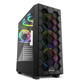 【ポイントアップで6月10日がおトク★店内全品対象】Sharkoon ケース RGB Hex 黒 Mini-ITX, Micro-ATX, ATX【キャンセル不可・北海道沖縄離島配送不可】-お取り寄せ品- 4044951037551-ds