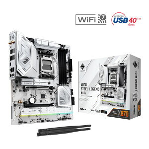 ASRock �}�U�[�{�[�h X870 Steel Legend WiFi / AMD X870�`�b�v�Z�b�g / AMD Ryzen 9000/8000/7000�Ή� / ATX�t�H�[���t�@�N�^�[ / PCI Express 5.0 x16�X���b�g �}�U�{ �A�X���b�N �y�L�����Z���s�E�k�C�����ꗣ���z