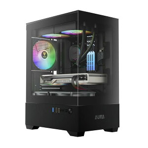 GAMDIAS PC�P�[�X Micro-ATX�Ή� AURA GC9M ARGB �u���b�N �}�C�N���^���[�P�[�X 280 × 195 × 380 mm(���s × �� × ����) 4711514502534