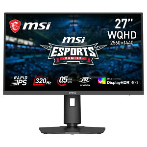 MSI �Q�[�~���O���j�^�[ MAG 274QPF X32�i27�C���`/WQHD�i2,560 × 1,440�j/320Hz/0.5ms�iGTG�A�ŏ��l�j/�A���`�t���b�J�[ Compatible/PIP / PBP/24.5�C���`���[�h/VESA100�j 4711377398497-ds