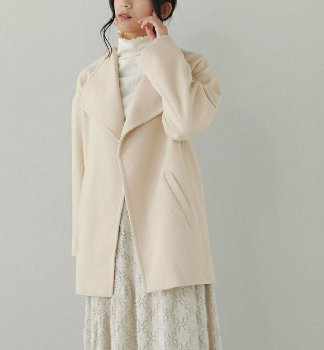 楽天市場 Bou Jeloud ブージュルード 絶妙に計算された丈感でコーデしやすい ラペルカラー ハーフコート 冬 レディース アイボリー 北海道 沖縄 離島配送不可 Jan パソコンパーツのアプライド