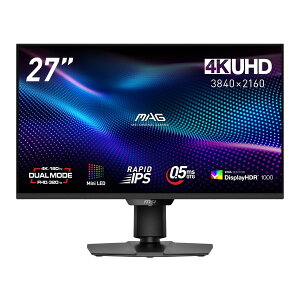 MSI �Q�[�~���O���j�^�[ MAG 274UPDF E16M 27�C���` 4K UHD(3,840×2,160) 160Hz(�t��HD�ݒ莞�F320Hz) 0.5ms(GTG�A�ŏ��l) RAPID IPS�p�l�� �m���O���A �f���A�����[�h Adaptive-Sync AI�r�W���� DisplayHDR 1000 4711377299084-ds