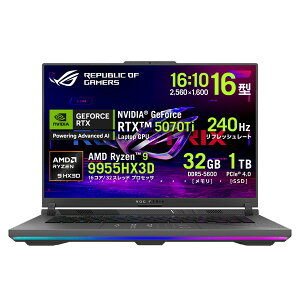 ASUS Q[~Om[gp\R ROG Strix G16 G614FR G614FR-R9X3D5070TI 16C` 2,560×1,600 240Hz mOA Ryzen 9 9955HX3D GeForce RTX 5070Ti Laptop :32GB SSD:1TB Windows 11 Home 64bit m[gPC 0199291005587-ds