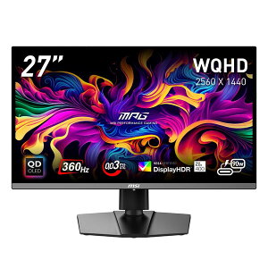 リフレッシュレート360Hz QD-OLEDパネル搭載ゲーミングモニター MSI MPG 271QRX QD-OLED 26.5インチ WQHD(2,560 × 1,440) 360Hz 0.03ms(GTG) QD-OLEDパネル 最大輝度1,000 アンチフリッカー ナイトビジョン