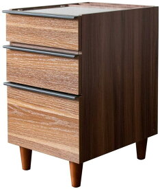 宮武製作所 Proprio(プロプリオ) サイドラックテーブル ガラス天板 スライドレール・引き出し付 ナイトテーブル ブラウン ST-203 BR -お取り寄せ品-【北海道沖縄離島は配送不可】